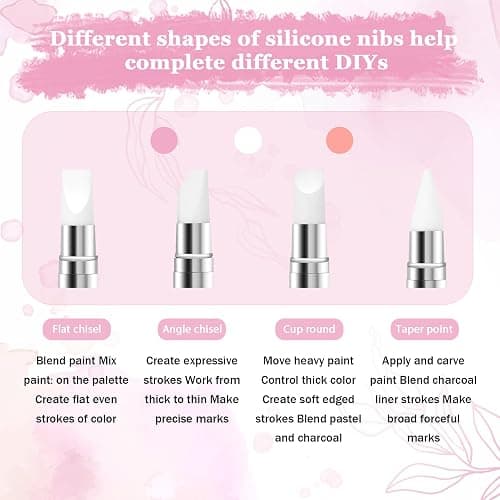 3 Pcs Nail Art Sculpture Pen, Dual Tipped Silicone Nail Tools | Silicone Head Acrylic Handle Nail Art Brushes, Rhinestone Nail Polish Carving Pen, Nail Art Tools for Home Salon thumbnail 3