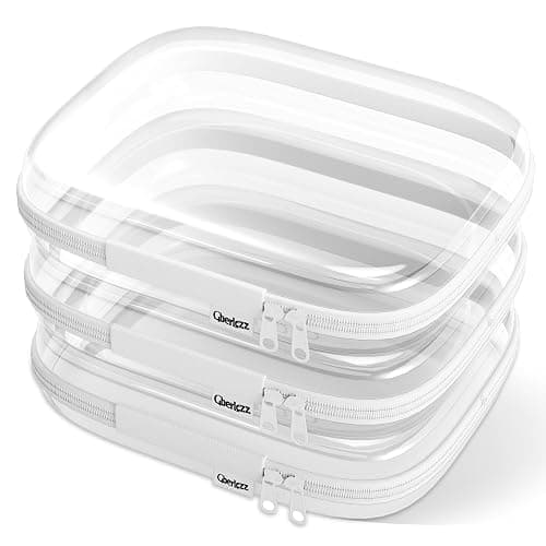 Gberlczz Clear Hard Zipper Case for Storage, Durable Clear Zipper Pouches, Hard Plastic Zippered Pouch for Snacks Toy Travel Organizer - Image 1