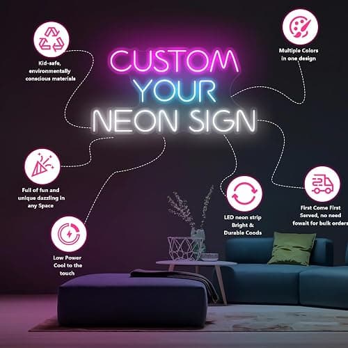 Custom Neon Signs Neon Customizable for Wall Decor Personalized Neon Sign for Wedding Birthday Party Gift Party Bar Game Room Home Business Shop Name Logo Neon Sign thumbnail 3