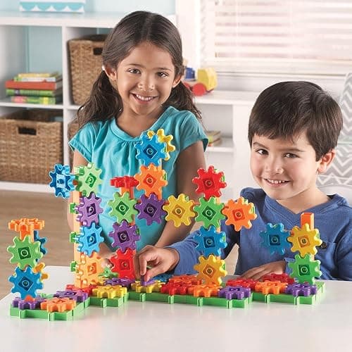 Learning Resources Gears 100-Piece Deluxe Building Set -STEM Activities, Fine Motor Skills, Toddler Explorer Kit, Science and Construction, Boys and Girls Gifts thumbnail 2