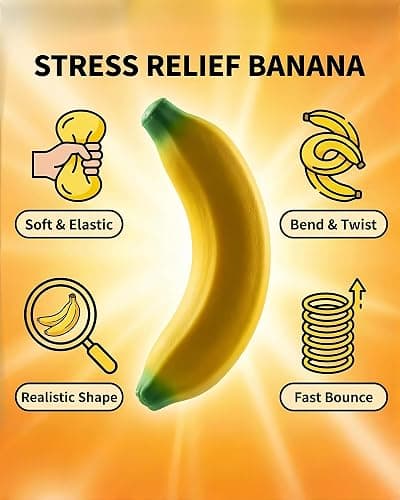 Stretchy Glue-Sand Filled Rubber Banana, Latex Soft Decompression Toy, High-Elastic Stretchable Squishy Banana Toy, Decompression Toy for Adults and Children (Bananas -2 Pack) thumbnail 7