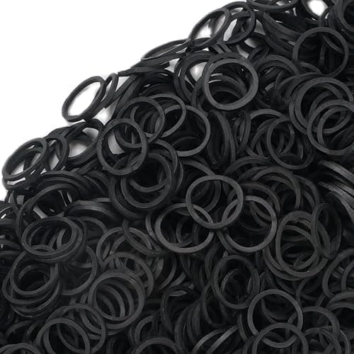 AIWOQI Rubber Bands mini 2000pcs rubber band black 0.5inch small Rubber Band Mini Soft Elastic Bands for Braids Diameter 13mm rubber bands for Office Supplies School thumbnail 5