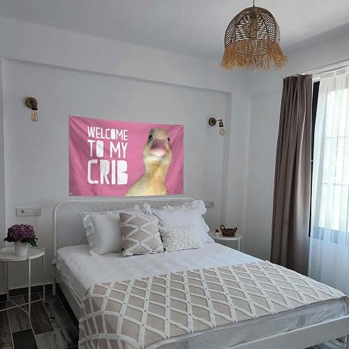 Welcome To My Crib Flag 3x5 Ft Pink Funny Flag with Brass Grommets for Man Cave College Dorm Bedroom Gift Home Decor thumbnail 7