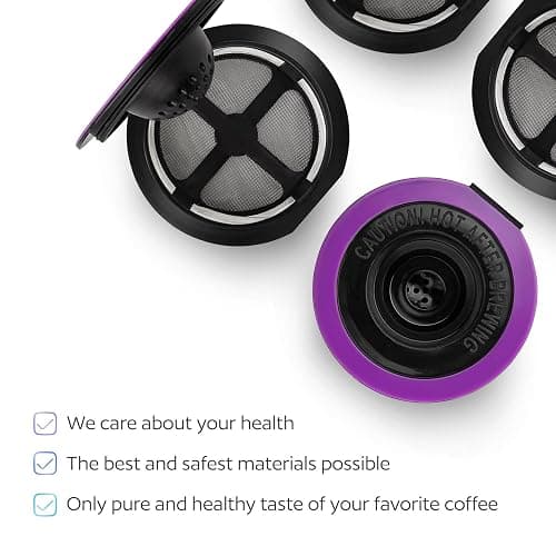 4 Black Reusable K Cups for Keurig Coffee Makers - BPA Free Refillable Kcups Coffee Filters for 1.0 and 2.0 Keurig Brewers thumbnail 5