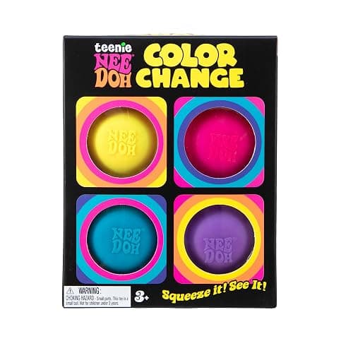 Schylling Needoh Teenie Color Change Needoh - Sensory Squeeze Toy - 4 Pack thumbnail 6
