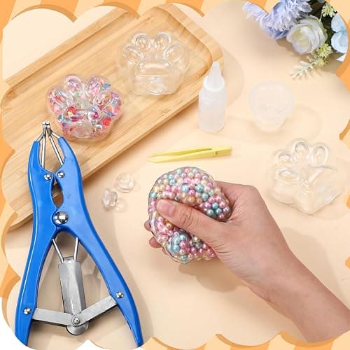 Simgoing 24 Pcs DIY Stress Ball Making Kit, Blank Ball Skin, Cat Paw | Vacuum Device Expander Tool Included, Your Own Fidget Pressure Balls, Sensory Relief for Adults, DIY Craft Activity Set thumbnail 2