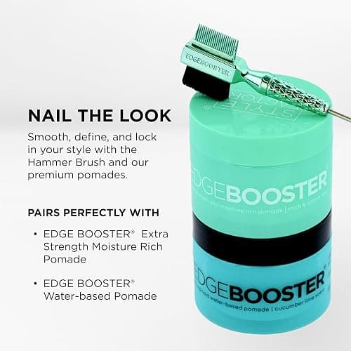 STYLE FACTOR EDGE BOOSTER® Mini Hammer Brush Travel Size | Baby Hair Brush & Double-Sided Edge Control Comb with Boar Bristles | Pintail for Precision Styling | Travel Brush for Edges & Baby Hair thumbnail 6
