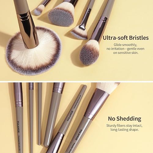 MAANGE Makeup Brush Set 51 PCS Professional Makeup Brushes Soft Foundation Powder Eyeliner Eye Shadow Makeup Brushes Set Travel Make up Brush Kit (Champagne) thumbnail 6