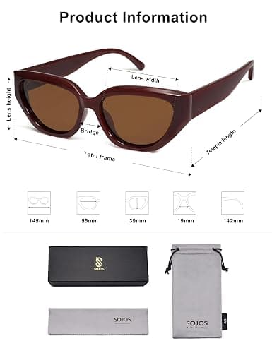 SOJOS Trendy Cute Cat Eye Polarized Sunglasses for Women Fashion Cateye Womens Sunnies SJ2237 thumbnail 5