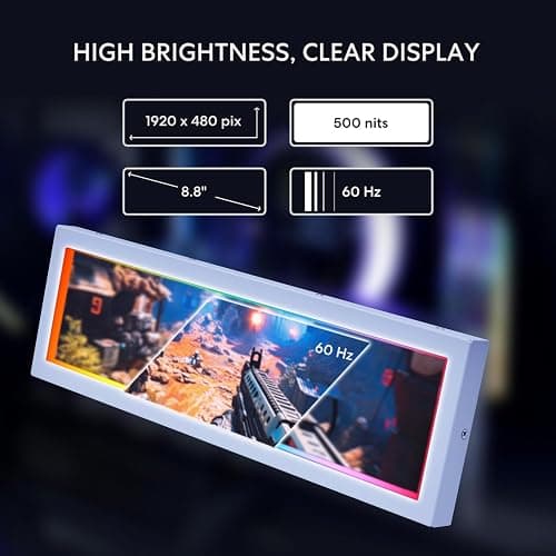 Lian Li 8.8" Universal Screen-White-SM088W | Dynamic Screen Control, Adjustable Mounting for Any Computer Setup, Customizable ARGB Frame, PC Temperature Display Panel thumbnail 4