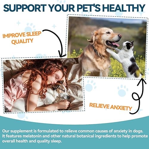 Melatonin for Pets, Dog Melatonin, Dog Sleep Supports, Liquid for Cats, Supports Relaxation Dogs & Cat, Calm Behavior in Dogs, Helps Restful Sleep, Chicken Flavor 60ml thumbnail 2