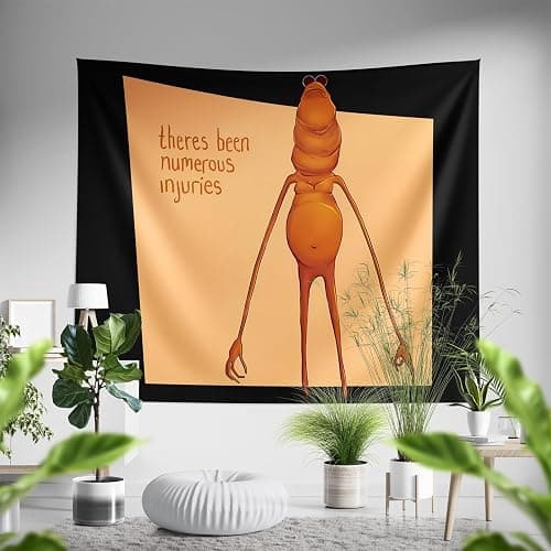 Jschlatt Marcus the Worm Funny Meme Tapestry, There's Been Numerous Injuries Wall Hanging 60'' x 50'' (150cm x 130cm) thumbnail 2