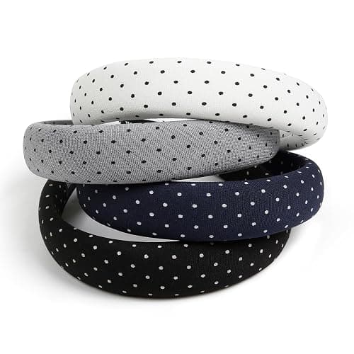Huachi Polka Dot Headbands for Women Non Slip Trendy Headbands for Women’s Hair Cute Headband for Girls, Elastic Hair Bands for Womens Fashion Accessories for Women 4PCS thumbnail 5