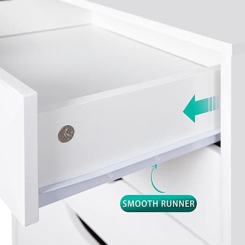 Naomi Home 7 Drawer Office Storage File Cabinet, Under Desk Storage File Cabinets for Home Office, Office Organization Filing Cabinet with Wheels, Printer Stand with Storage, 180 lbs Capacity – White - White - 7 Drawer thumbnail 5