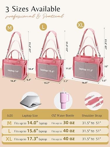 BESBESME Canvas Tote Bag for Women with Zipper, Work Laptop Purse with Compartments & Luggage Sleeve, Adjustable Strap thumbnail 6