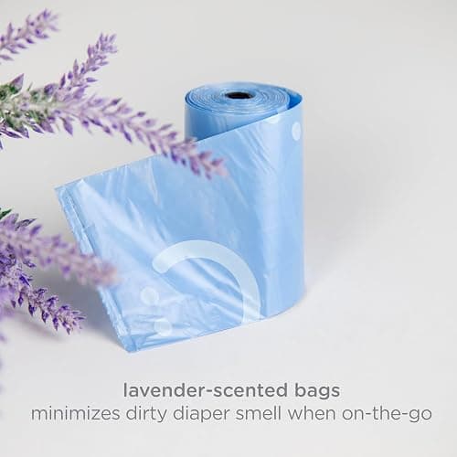 Ubbi Retractable On the Go Bag Dispenser for Travel, Diaper Bag Accessory Must Have for Newborn, Helpful Item, Baby Gift, Lavender Scented, Gray thumbnail 7