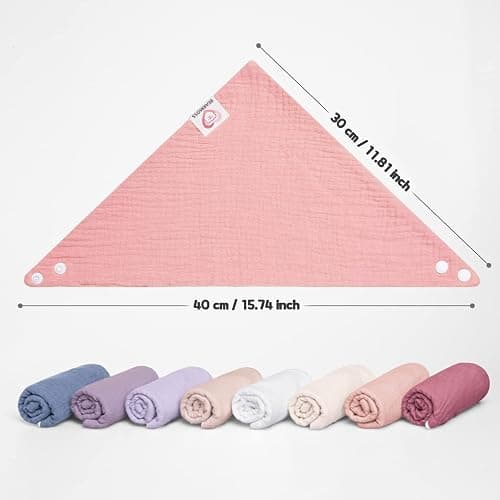 Bearmoss Muslin Baby Bibs 100% Cotton Baby Bandana Drool Bibs for Unisex Baby Girls Boys Drooling and Teething thumbnail 9