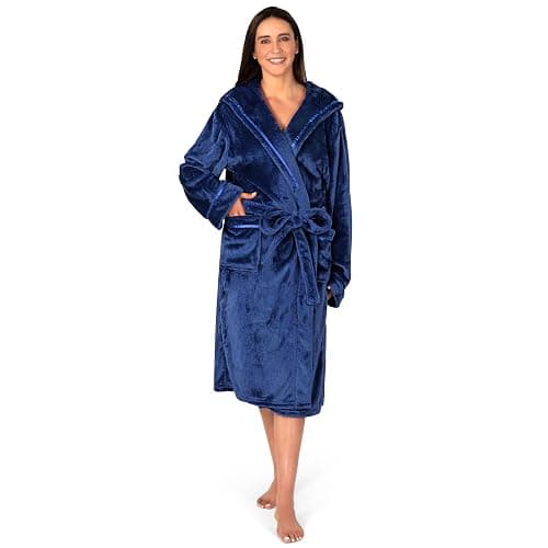 PAVILIA Robes For Women, Fleece Soft Fluffy Bathrobe, Plush Cozy Long Spa Robe thumbnail 3
