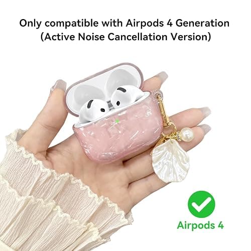 Compatible with AirPods 4 Case 2024, Cute TPU Protective Case Cover for AirPods with Cleaner Kit and Shell Lanyard Accessories for Women Girls thumbnail 2