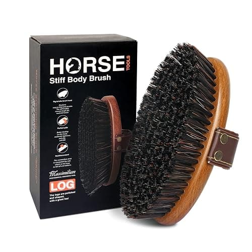 MAXIMILIAN World Class Handmade Equine Stiff Body Horse Brush. Professional Equine Grooming Tools. Effortlessly Removes Mud, Sweat and Dirt from Your Horses Hair. - Image 1