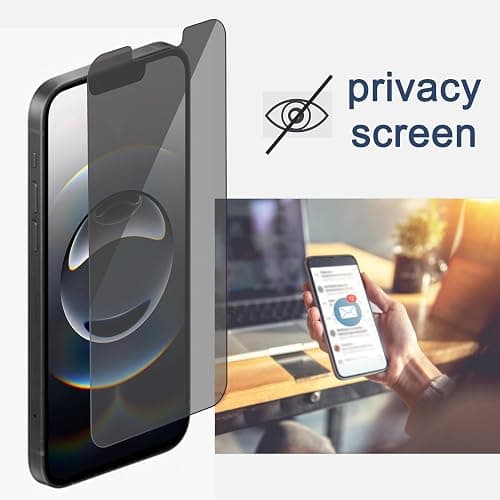 Ailun Privacy Screen Protector for iPhone 16e / iPhone 14 / iPhone 13 / iPhone 13 Pro [6.1 Inch] 2 Pack Anti Spy Private Tempered Glass Anti-Scratch Case Friendly [Not for iPhone 16 6.1 Inch] thumbnail 2