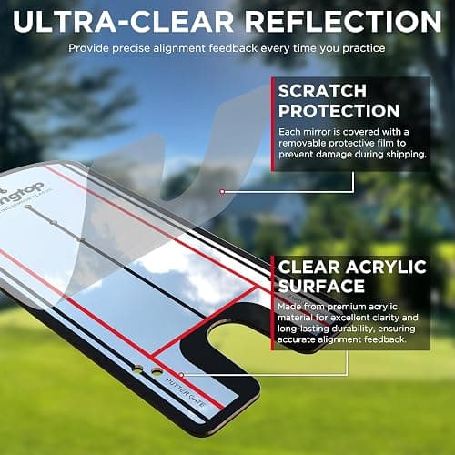 KINGTOP Golf Putting Mirror - Alignment Putting Training Aids for Consistency & Accuracy - Ideal for Indoor | Outdoor Practice, with Carry Bag and Golf Tees thumbnail 5