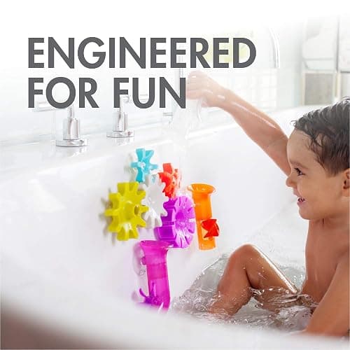 Boon Bundle Baby and Toddler Bath Toys - Includes Boon Pipes, Cogs, and Tubes Bathtub Toys - Toddler Sensory Toys - Multicolored - 13 Count - Ages 12 Months and Up thumbnail 3