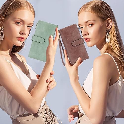 XINNSTAR Womens Wallet RFID Blocking Large Capacity Credit Card Holder Long Purses for Women with Wristlet Pocket ID Window thumbnail 7
