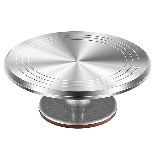 Kootek Aluminium Alloy Revolving Cake Stand 12 Inch Rotating Cake Turntable for Cake, Cupcake Decorating Supplies - Image 1