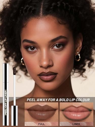 QCMME Lip Stain Peel Off Lip Liner Stain with Tweezer, Long Lasting Matte Lip Tint Tattoo, Highly Pigmented Color Lip Makeup, Waterproof Lipstick, Transfer-proof Lipstain for Women, Espresso thumbnail 3