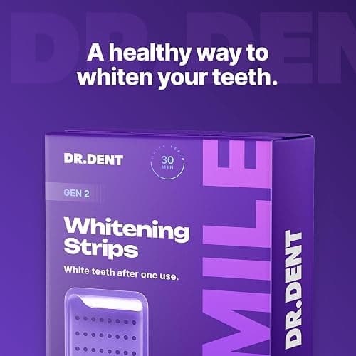 DRDENT Purple Teeth Whitening Strips 21 Treatments - Safe for Enamel - Non Sensitive Teeth Whitening - Whitening Without Any Harm - Pack of 42 thumbnail 3