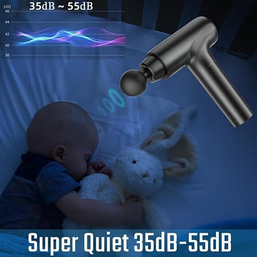 cotsoco Massage Gun Deep Tissue, Muscle Massage Gun with 9 Attachment Heads 20 Speeds & Silent Brushless Motor, Handheld Percussion Back Massager Gun for Athletes(Black) thumbnail 5
