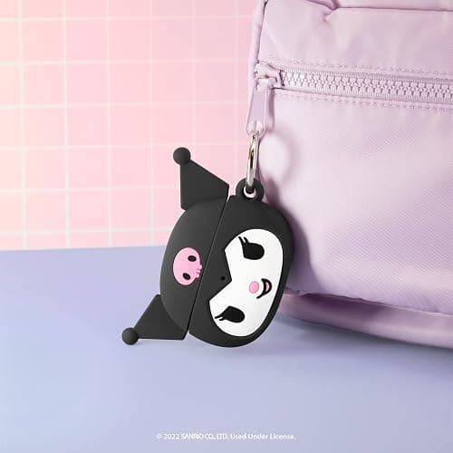 iFace Hello Kitty & Friends Cute Case [ Compatible with AirPods 3rd Gen. only, Not for Pro3] - Silicone Protective Cover [Carabiner Clip Included] [Wireless Charging Compatible Cover] - Kuromi thumbnail 4