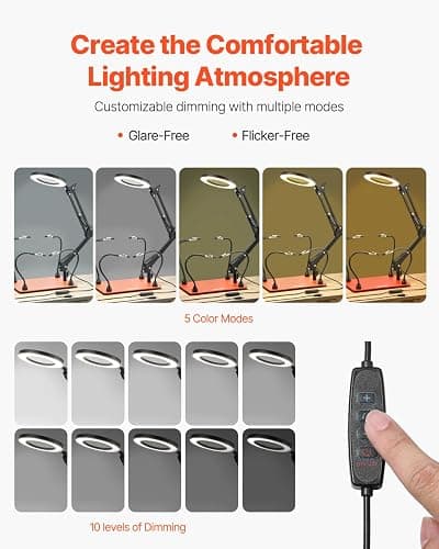 VEVOR Magnetic Helping Hands Soldering Station, 4 Flexible Arms Third Hand Tool with 3X LED Magnifying Lamp & Non-Slip Heavy-Duty Base, Soldering Helping Hands for Electronic Repair Craft Hobby DIY thumbnail 4