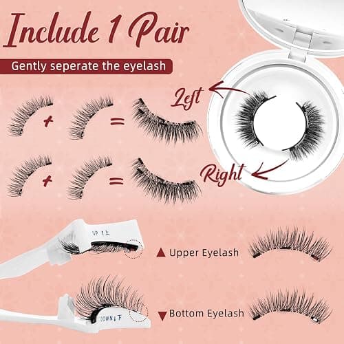 Higu clace Magnetic Eyelashes 1 Pairs Magnetic Eyelashes with Applicator Soft Magnetic Lashes Natural Look Wispy Magnet Lashes Without Eyeliner Easy to Wear and Remove (DJCX-A02) thumbnail 6