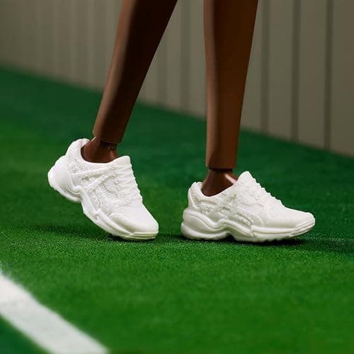 Barbie Inspiring Women Series, Venus Williams Fashion Doll with Signature Tennis Uniform and Racket, Includes Displayable Packaging thumbnail 5