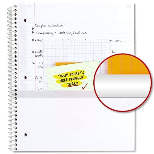 Five Star Spiral Notebook + Study App, 1 Subject, College Ruled, 8-1/2" x 11", 80 Sheets, Fights Ink Bleed, Water Resistant Covers, Organic Lines (820233F) thumbnail 5
