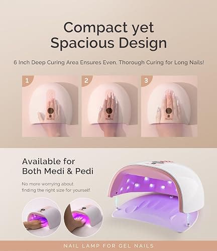 MelodySusie Cordless UV Nail Lamp with 3 Timers & Smart Sensor, P-Plus30G Rechargeable UV Light Cures All Gels, Especially Builder, Hard, Extension, Acrylic & Chrome Gel Polishes Pink thumbnail 4