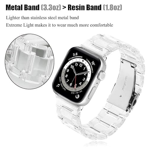 V-MORO Resin Bands Compatible with Apple Watch Band 42mm/41mm/40mm Series 11/10/9/8/7 Fashion Lightweight Bracelet Replacement with Stainless Steel Buckle for iWatch Series 6/SE/5/4/3/2/1(38/40/41/42mm) thumbnail 6