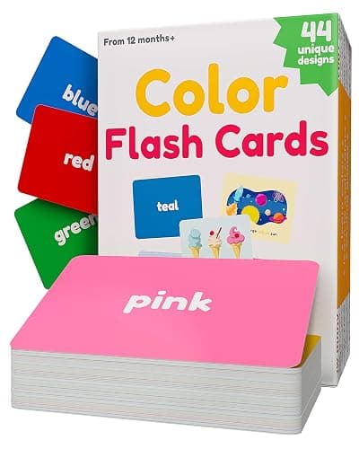 Color Flashcards for Toddlers - 44 Flash Cards to Help Learn Colors & Words - Thick Learning Cards - Includes Simple & Advanced Colors - Image 1