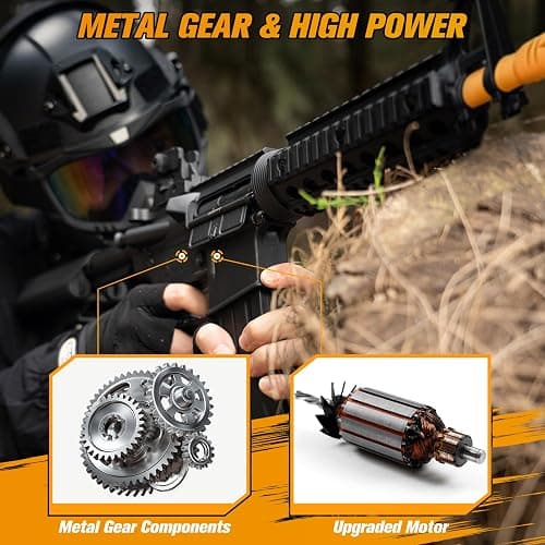 JellyBullet Automatic Blaster 850102 Black, Metal Gear, Larmside Nylon 3.9 Pounds, XT30 Plug 280 FPS & 100+ Ft Range, Automatic Repeating & Automatic Single, Pre-Feeding Magazine, Ages 18+ (DarkMfour) thumbnail 7