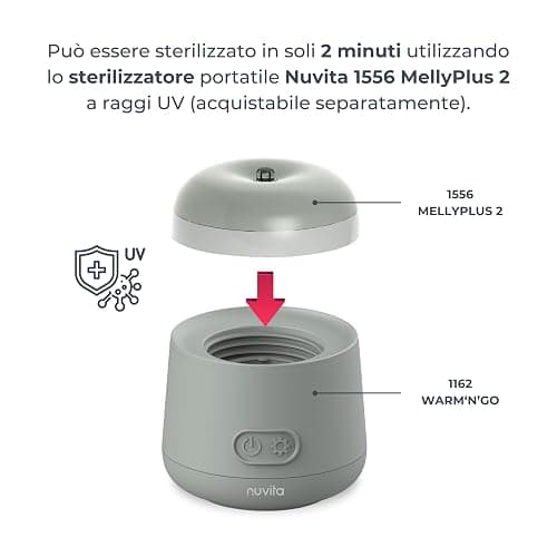 Nuvita Scaldabiberon Portatile Universale Nuvita 1162 Warm’n’Go con USB - Riscaldamento Rapido, 4 Impostazioni di Temperatura, Facile da trasportare con Chiusura Ermetica, Scalda fino a 8 Biberon thumbnail 8