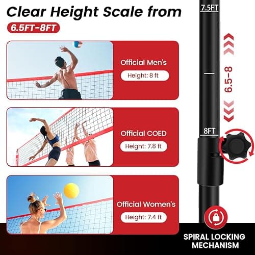 Bearwill Volleyball Training Net Equipment 11x8FT Volleyball Practice Net | Freely Adjustable volleyball Net for Hitting Serving Passing Practice, Easy Setup & Portable for backyard Indoor Outdoor use thumbnail 3
