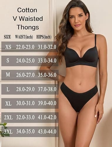 Sth Big Cotton Underwear for Women Breathable Sexy V-waisted Thongs Soft Stretchy Ladies Panties 9 Pack thumbnail 6