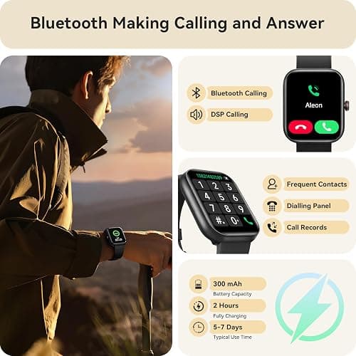 Yoever Smart Watch for Women Men, 1.91" HD Screen with Alexa, Answer/Call | Fitness Tracker with 110+ Sport Modes, Sleep/Heart Rate/SpO2 Monitor, IP68 Waterproof, Compatible for iPhone/Samsung/Android thumbnail 2