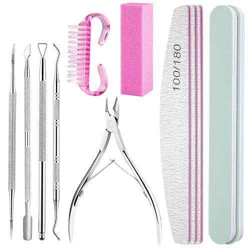 Flintronic Nail Files Set, 12pcs Professional Nail Files Double Sided Emery Board 100/180 Grit Nail Files, Nail File and Buffer Set for Natural Nails Nail Styling Tools Pet Grooming Tools thumbnail 9