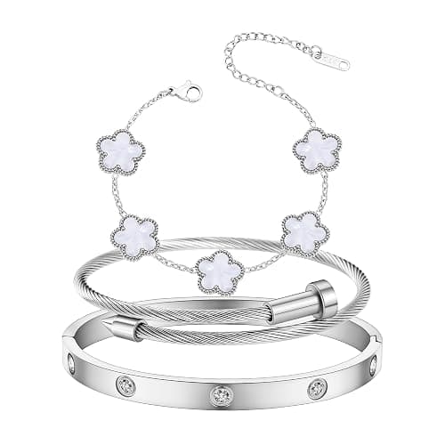 Jade cabbage Gold Bracelets for Women 18K Gold Plated Love Friendship Bracelet With Cubic Zirconia Cuff Bangle Jewelry Set Witness the Gift of Love - Image 1