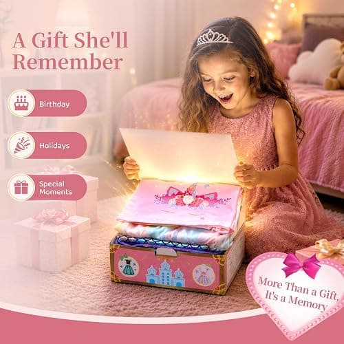 Meland Princess Dress Up Trunk for Girls 3-8, Toys Gift Set for Holidays thumbnail 6