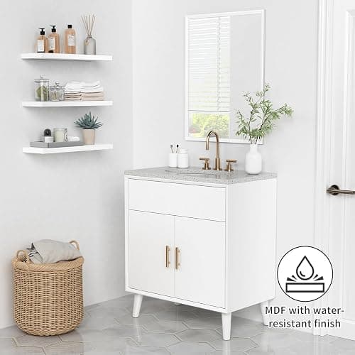 Forbena 24 Inch Floating Shelves for Wall Decor, White Wall Book Shelves for Bedroom, Large Long Deep Hanging Shelves for Bathroom Office Laundry Living Room Kitchen Closet Storage - Set of 3 thumbnail 5