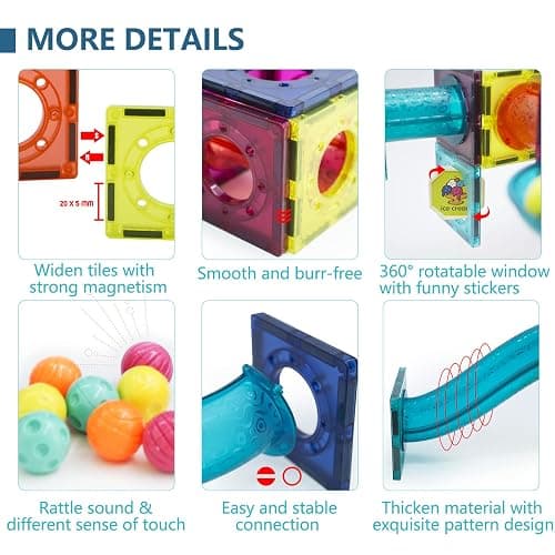 LTKFFFdp Magnetic Building Blocks STEM Educational Toys for Kids Ages 4-12, Ball Track and 3D Stacking Construction Set thumbnail 4
